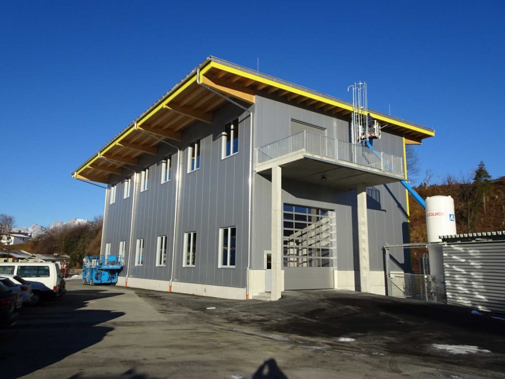Dachkonstruktion Produktionshalle in Fieberbrunn